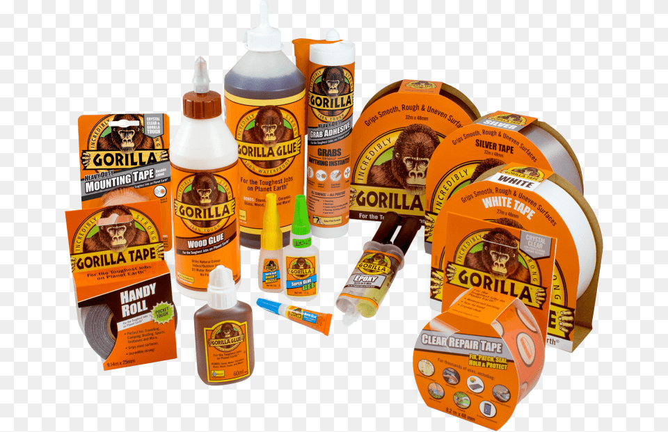 Gorilla Glue Products, Bottle, Cosmetics, Sunscreen, Person Png Image