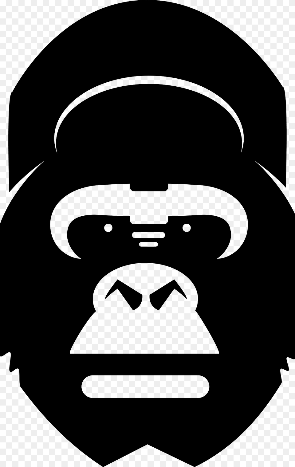 Gorilla Head Clipart, Animal, Ape, Mammal, Stencil Png Image