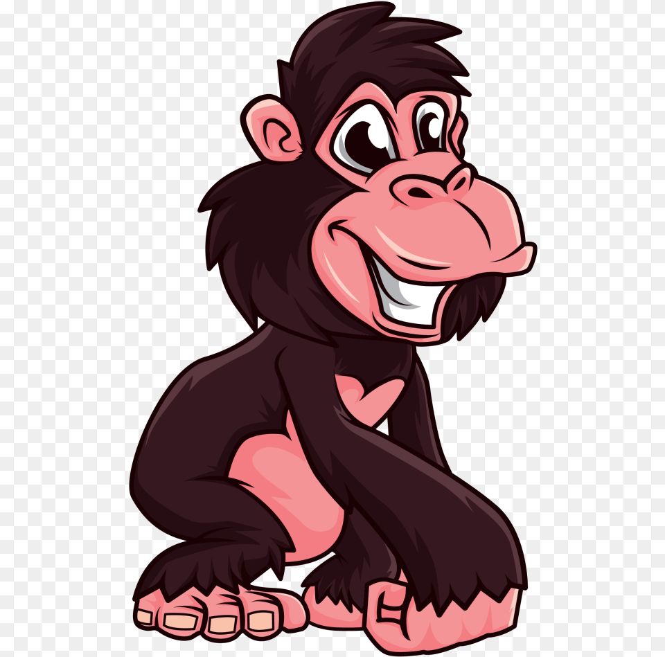 Gorilla King Jungle Cartoon, Animal, Ape, Baby, Mammal Png