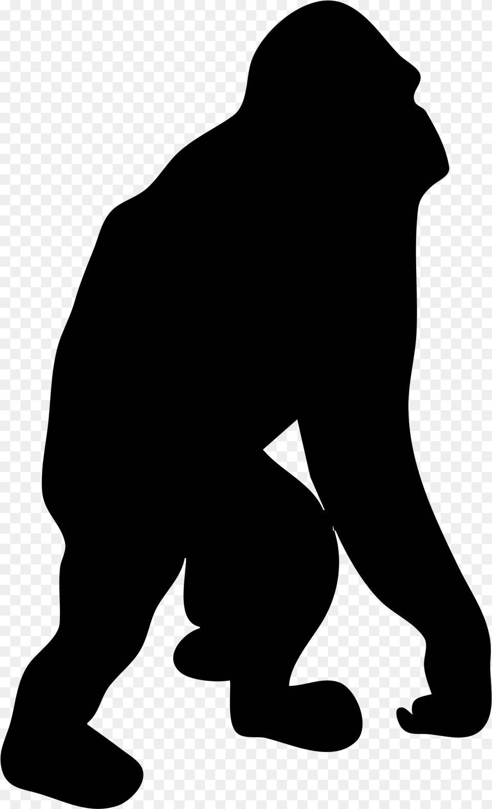 Gorilla Orangutan Silhouette Clip Art Orangutan Vector, Gray Free Transparent Png