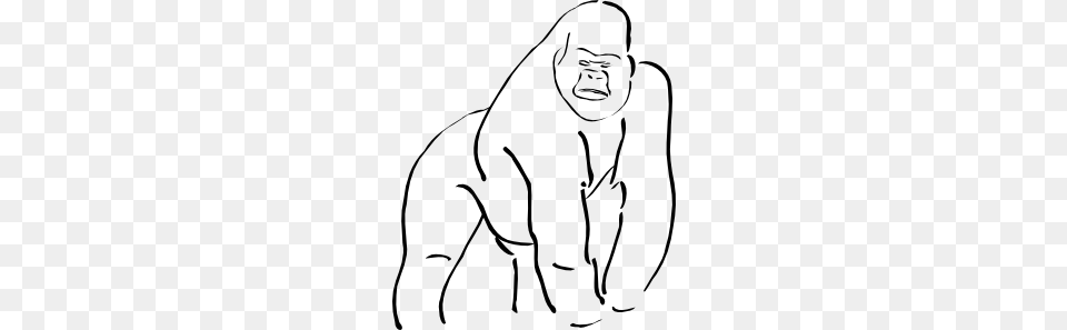 Gorilla Outline Clip Art For Web, Face, Head, Person, Animal Png Image