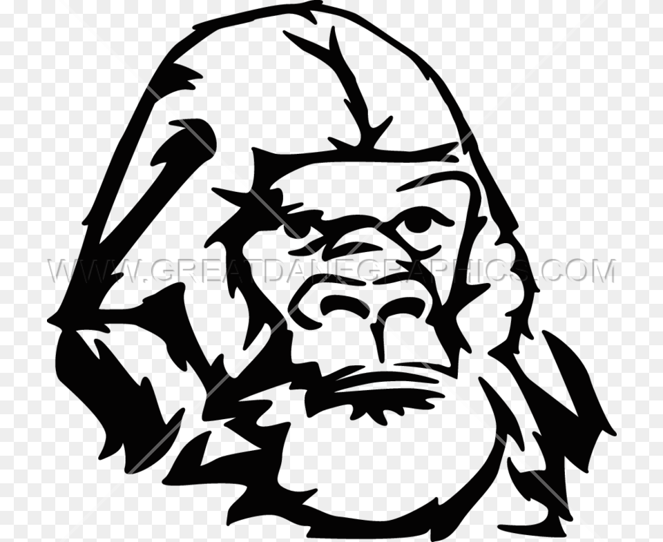 Gorilla Production Ready Artwork For T Shirt Printing, Person, Animal, Ape, Mammal Free Png Download