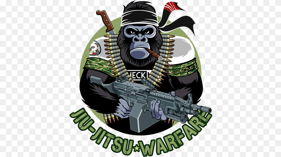 Gorilla Warfare Rashguard Gorilla War, Weapon, Gun, Wildlife, Animal Png