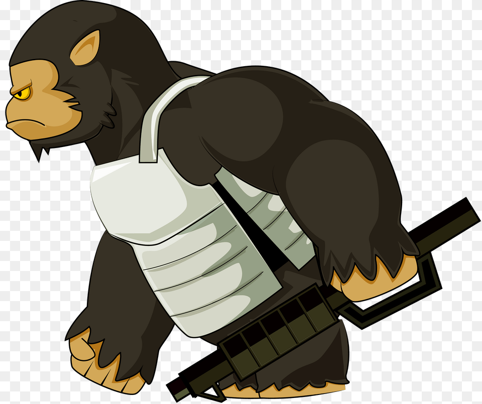 Gorilla Warrior Clipart, Face, Head, Person, Animal Png