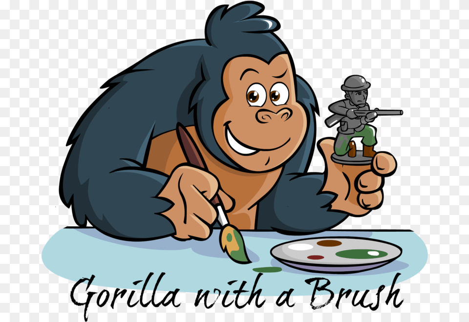 Gorilla With A Brush Transparent, Baby, Person, Book, Comics Free Png Download