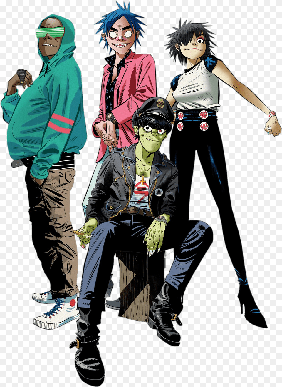 Gorillaz 2d Russel, Adult, Person, Woman, Female Free Png
