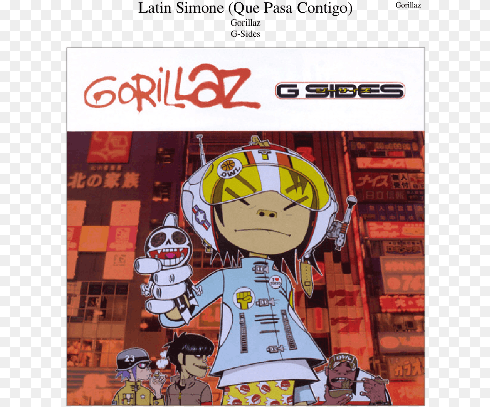 Gorillaz G Sides Album Cover, Book, Comics, Publication, Person Free Transparent Png