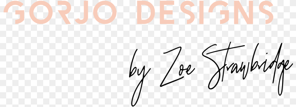 Gorjo Designs Logo By Zoe Strawbridge Signature Included Calligraphy, Handwriting, Text, Blackboard Png Image