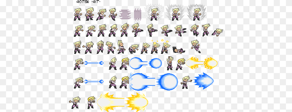 Goten Adulte Ssj Portal 2 Sprite Sheet, People, Person, Book, Comics Png Image