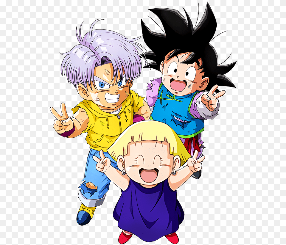 Goten Trunks And Marron Dokkan, Book, Comics, Publication, Baby Free Png