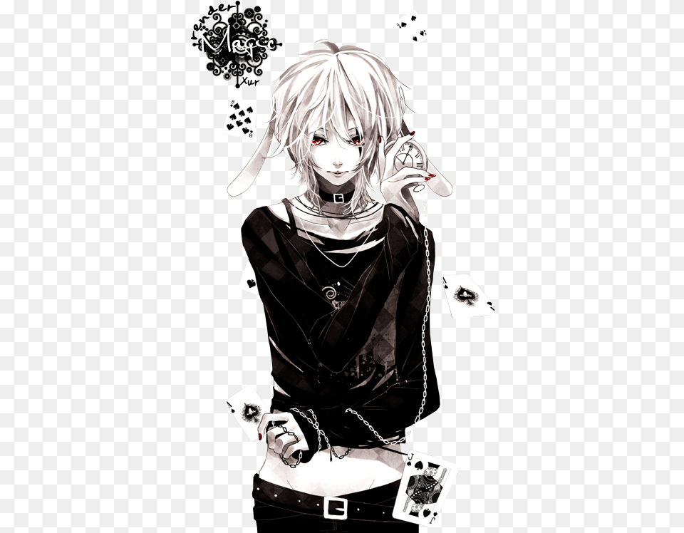 Goth Anime Boy Buscar Con Google Anime Guys Anime Alice In Wonderland Anime Boy, Book, Comics, Publication, Adult Free Png