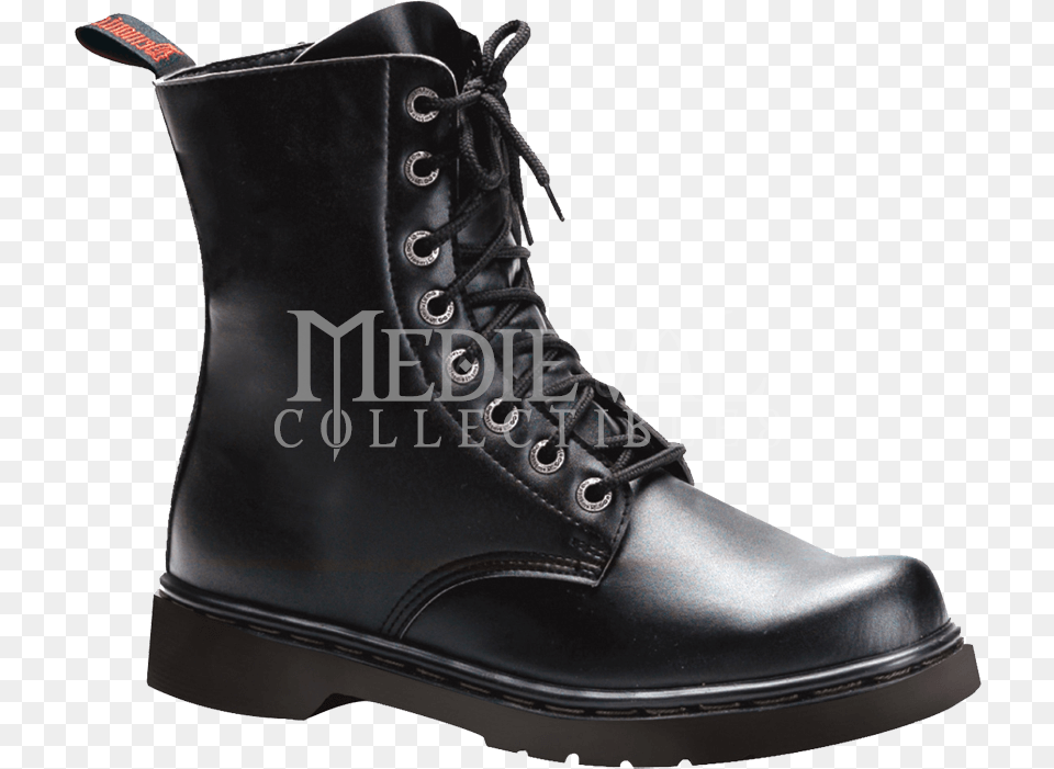 Goth Black Combat Boots Download Doc Martens With Zipper On Side, Clothing, Footwear, Shoe, Boot Free Transparent Png