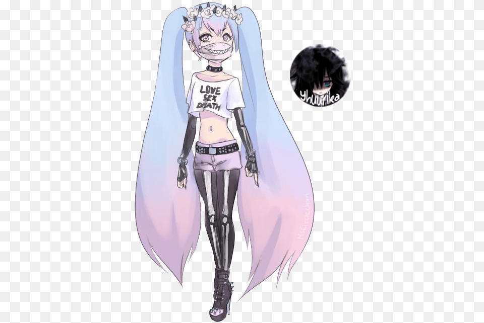 Goth Pastel Anime Girl, Book, Comics, Publication, Person Png