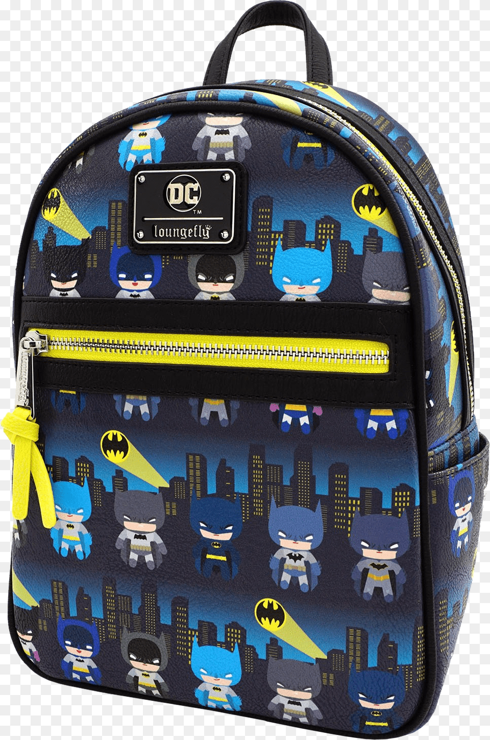 Gotham City Chibi Print Mini Backpack Image Loungefly Dc Chibi Backpack, Bag, Person, Baby, Face Free Png