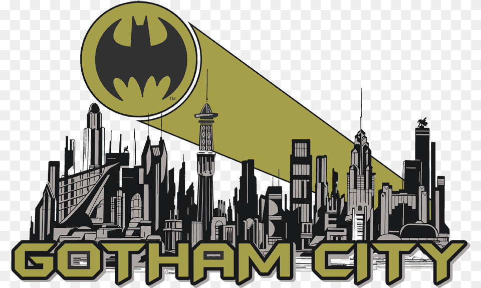 Gotham Clip City Gotham City Silhouette Art, Logo, Metropolis, Urban, Symbol Png Image