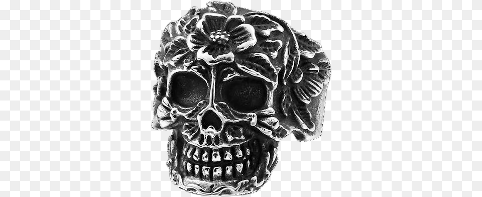 Gothic Badass Biker Skull Ring Skull, Accessories, Person, Skin, Tattoo Png Image