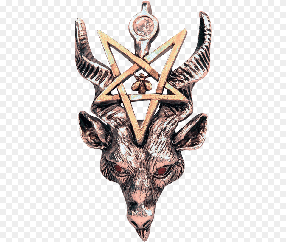 Gothic Baphomet Necklace Black Magic Goat, Cross, Symbol, Logo, Accessories Free Transparent Png