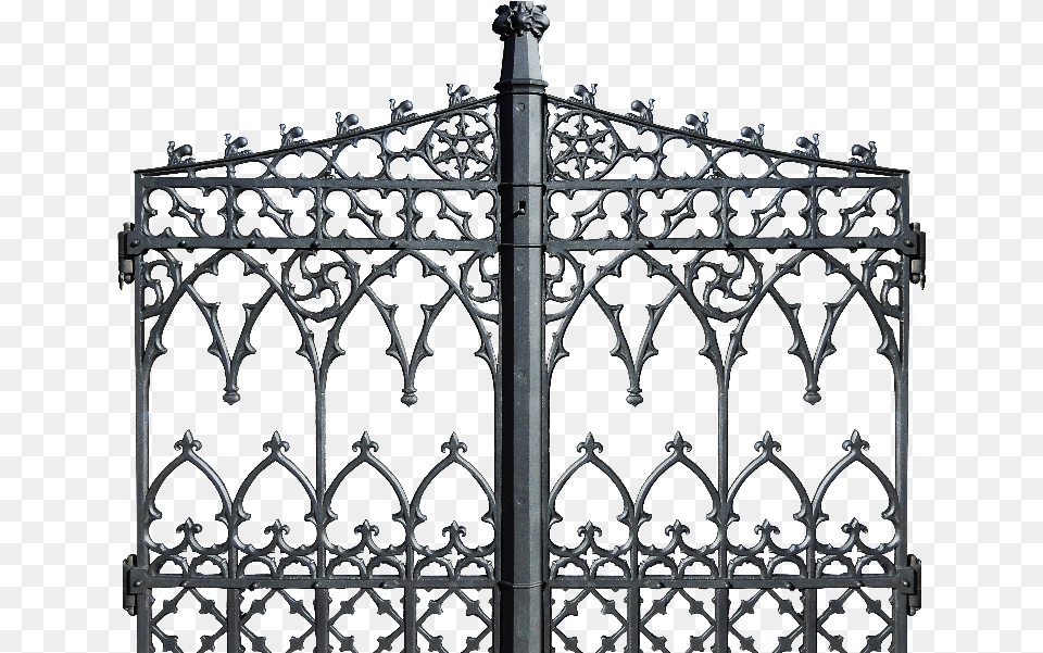 Gothic Black Iron Gate Door Stock Image Iron Gate Silhouette, Cross, Symbol Free Png Download