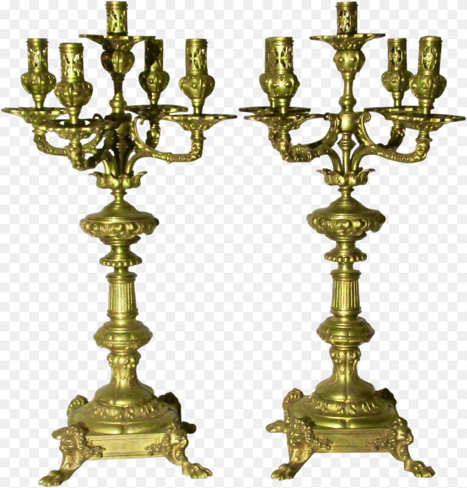 Gothic Candles Candelabra Brass, Candle, Festival, Hanukkah Menorah, Candlestick Free Png