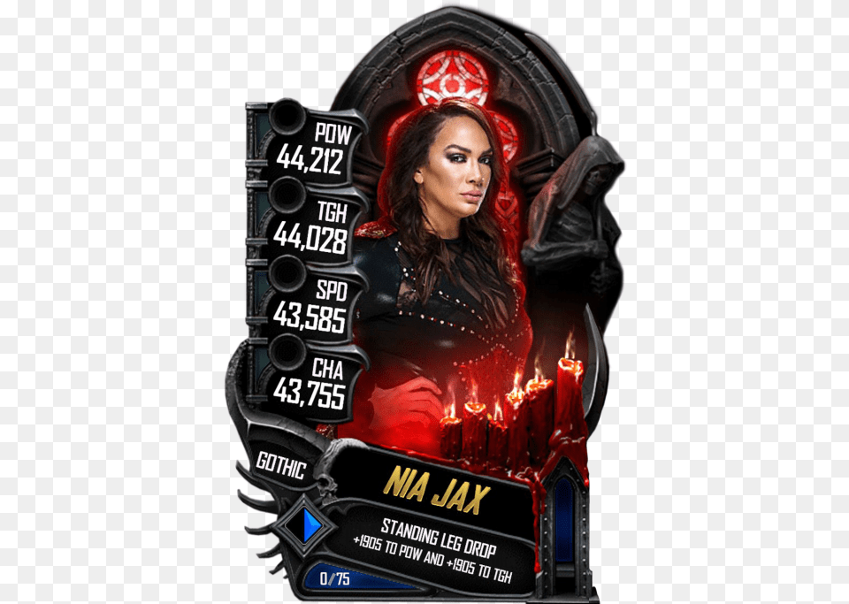 Gothic Cards Wwe Supercard, Adult, Advertisement, Female, Person Png Image