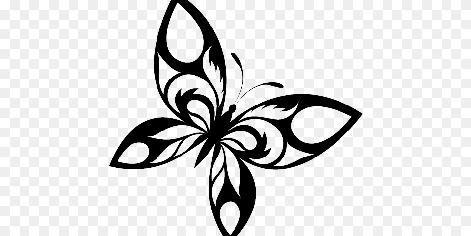 Gothic Clipart Tattoo Border Butterfly Design Black And White, Pattern, Stencil, Art, Floral Design Free Png Download