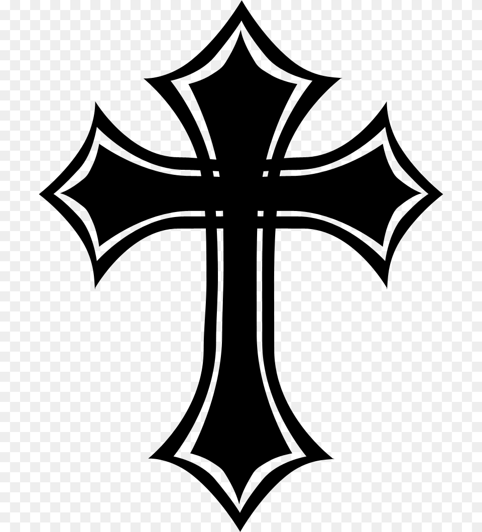 Gothic Clipart Transparent Black And White Gothic Cross, Silhouette, Lighting, Symbol Free Png Download
