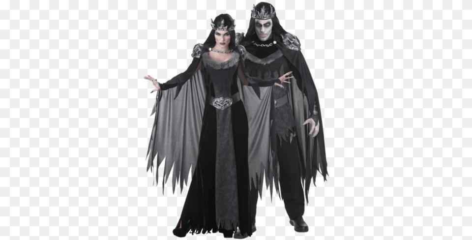 Gothic Couple Official Psds Evil King And Queen Costume, Person, Clothing, Fashion, Wedding Png