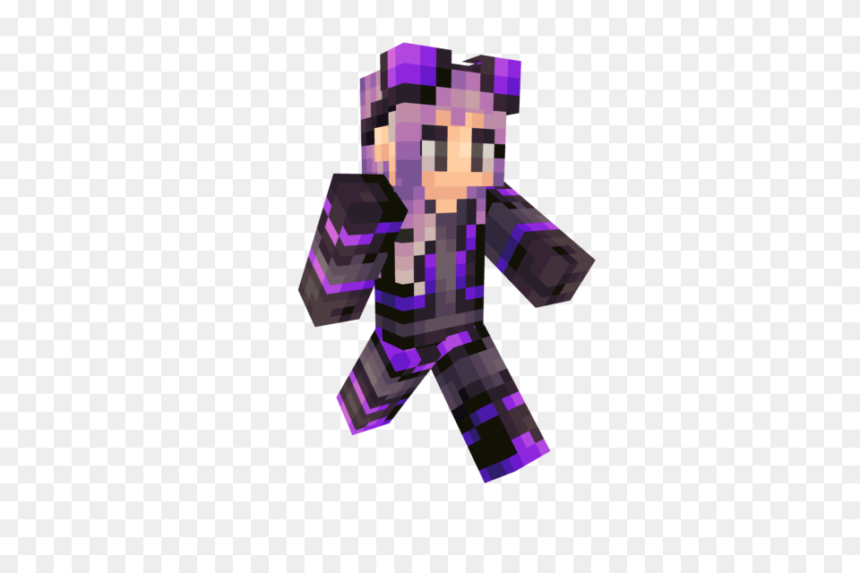 Gothic Cyberpunk Minecraft Skin, Purple, Baby, Person, Toy Free Transparent Png