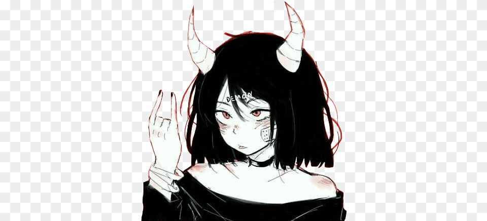 Gothic Girl Art Demon Aesthetic Aesthetic Edgy Baddie Anime, Adult, Publication, Person, Woman Free Transparent Png