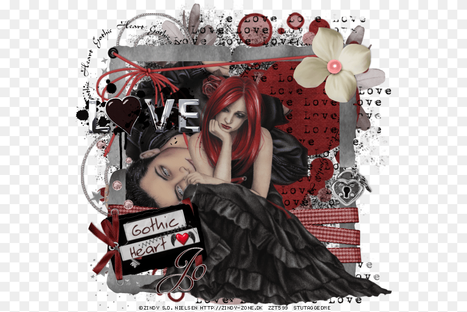Gothic Hearts By Stu Illustration, Art, Collage, Woman, Adult Free Transparent Png