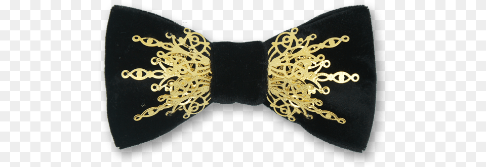 Gothic In Black Velvet Gold Bow Tie Black And Gold Bow Tie Transparent, Accessories, Formal Wear, Bow Tie Png Image