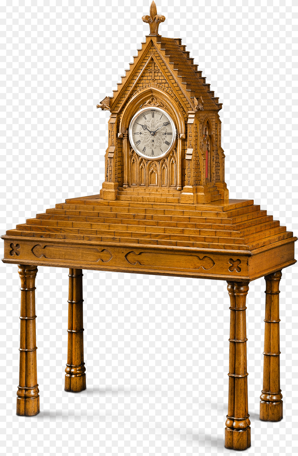 Gothic Musical Clock By Nicole Frres Antique, Architecture, Building, Clock Tower, Tower Free Png