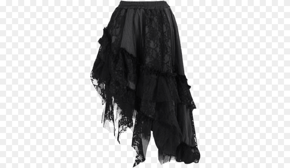 Gothic Slanted Ruffle Skirt Skirt, Clothing, Adult, Bride, Female Png
