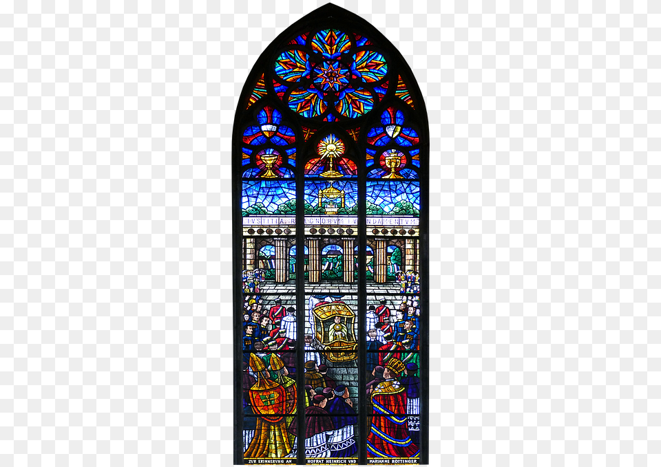 Gothic Stained Glass Window, Art, Stained Glass, Person Png