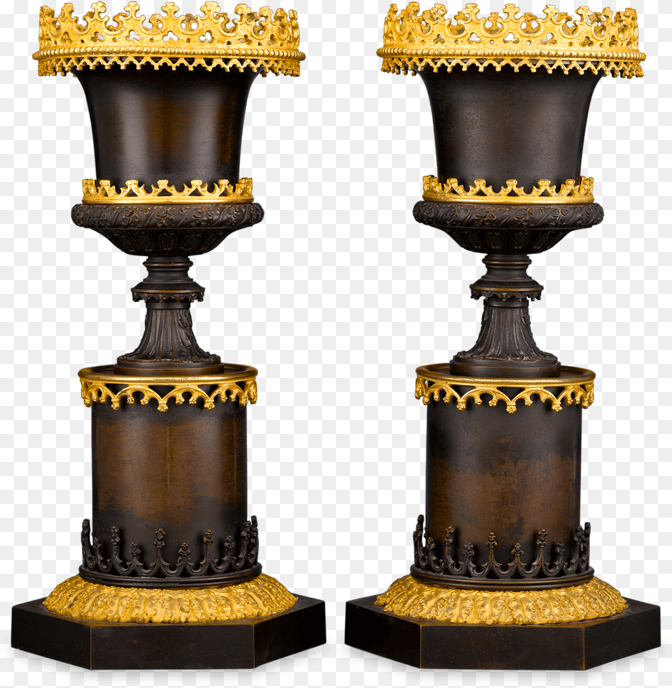 Gothic Two Colour Bronze Urns Bronze, Candle Free Png