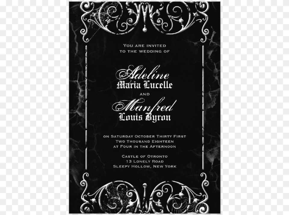 Gothic Victorian Black Amp White Halloween Wedding Invitation Red Black Wedding Invitation, Advertisement, Poster, Blackboard, Text Png