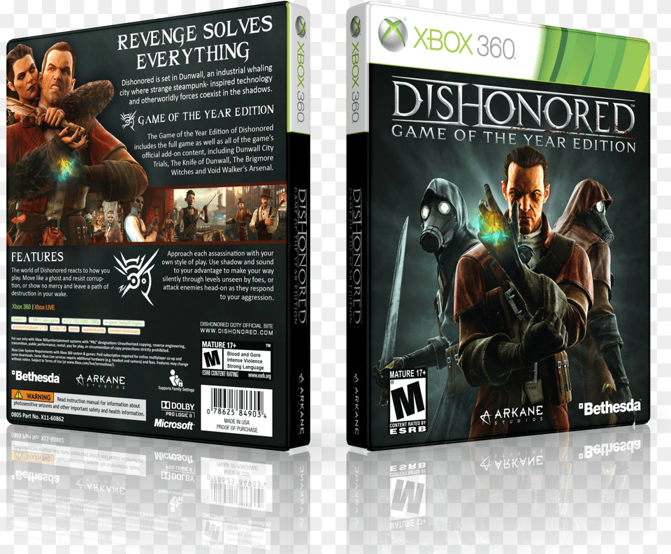 Goty Box Cover Dishonored Goty Xbox, Advertisement, Poster, Adult, Person Png