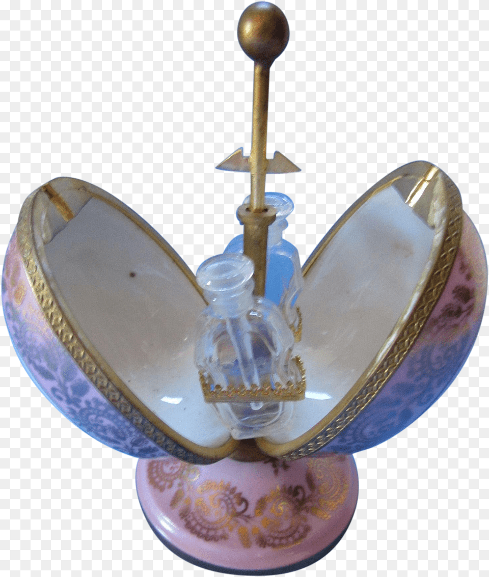 Goumot Labesse French Egg Shape Perfume Casket With Antique, Lamp, Art, Porcelain, Pottery Png