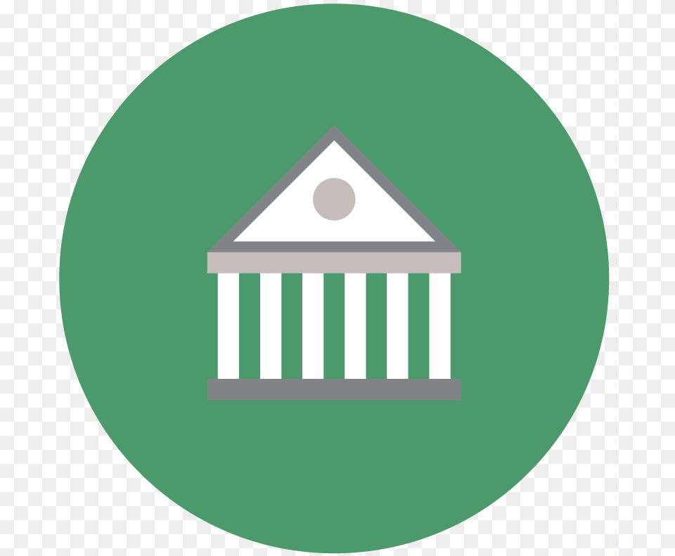 Government Building Vector Art On A Green Circular Circle, Triangle Png Image