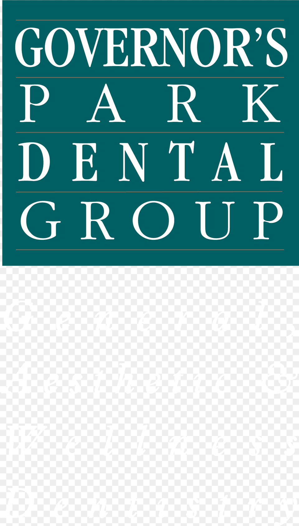 Governors Park Dental Group Logo2 White Poster, Book, Publication, Text, Scoreboard Free Png Download