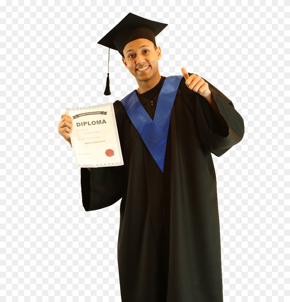 Gown And Student Tie Academic Dress, Graduation, People, Person, Adult Free Transparent Png