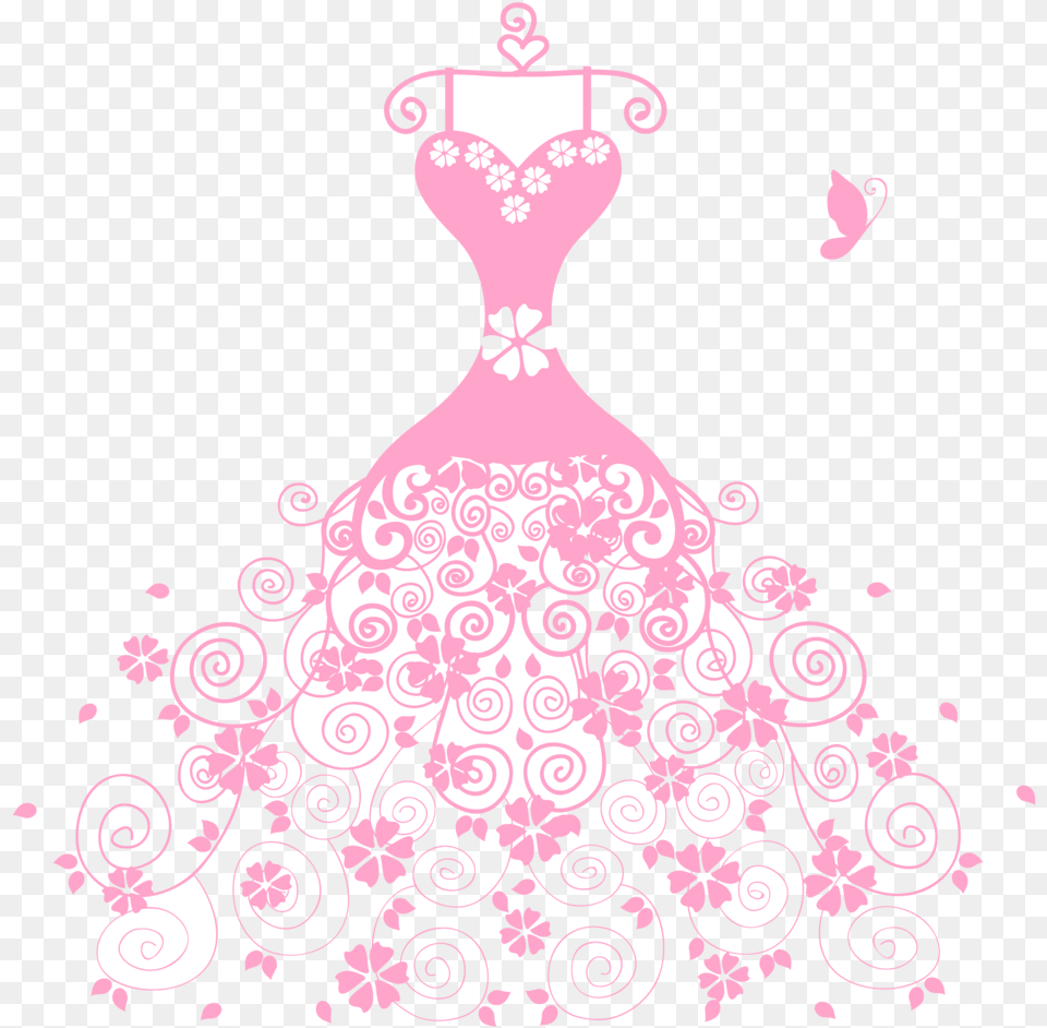 Gown Butterfly 2 Illustration, Art, Floral Design, Graphics, Pattern Free Png