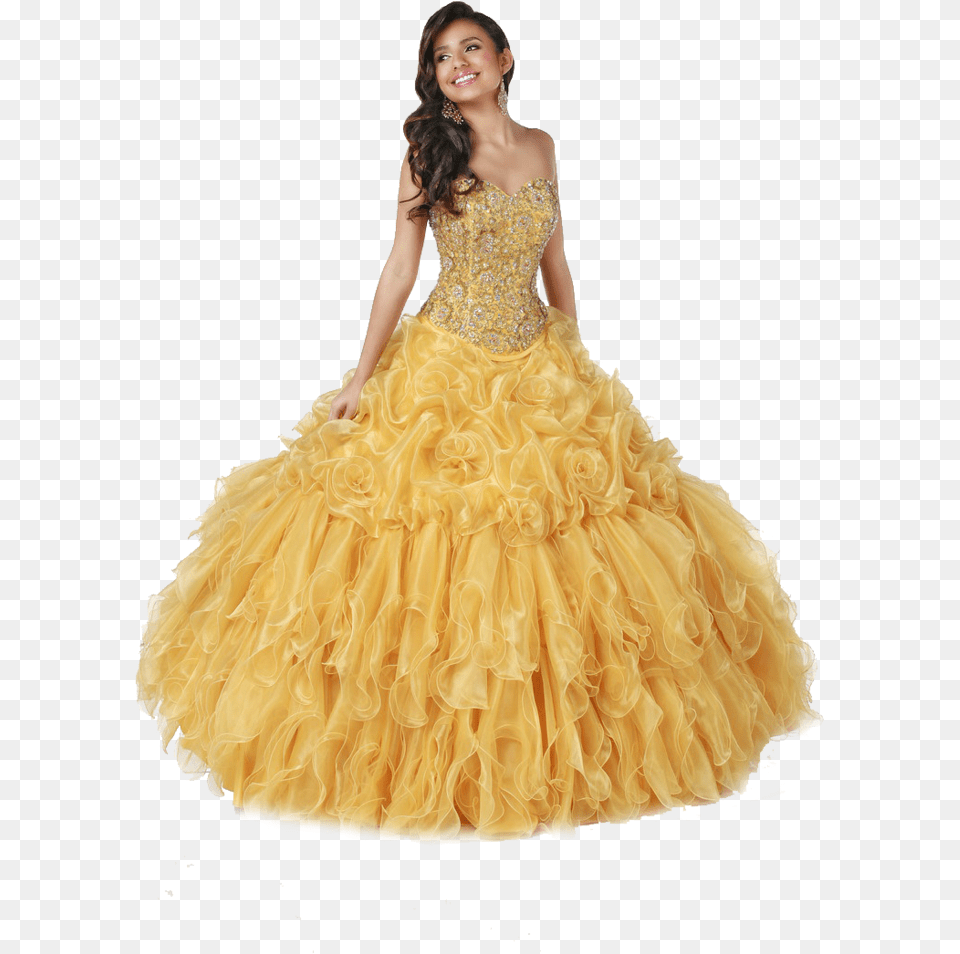 Gown Clipart Yellow Dress Girl Princess Dress, Wedding Gown, Clothing, Fashion, Wedding Free Png Download