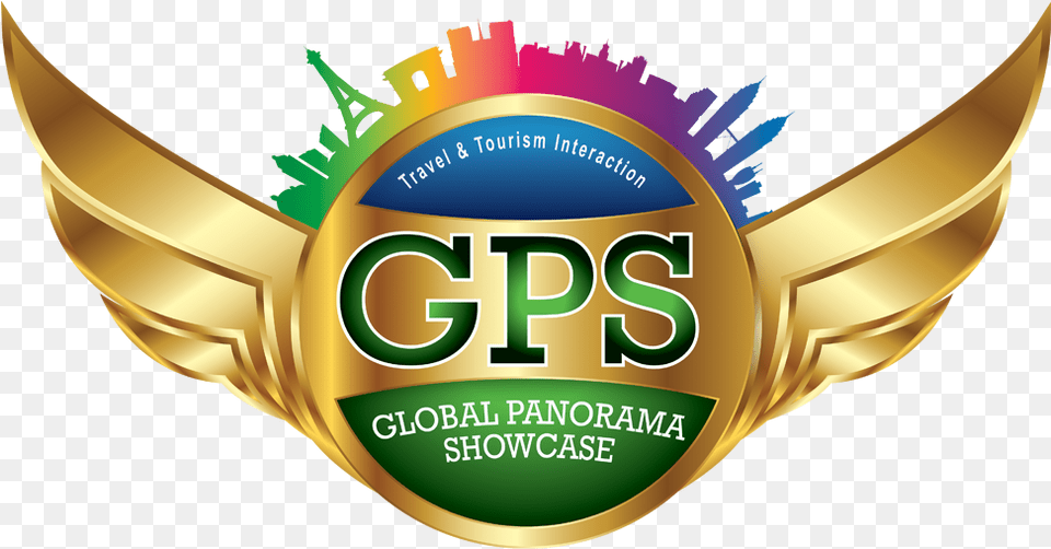 Gps Logo Global Panorama Showcase Logo, Badge, Symbol, Gold, Emblem Free Png