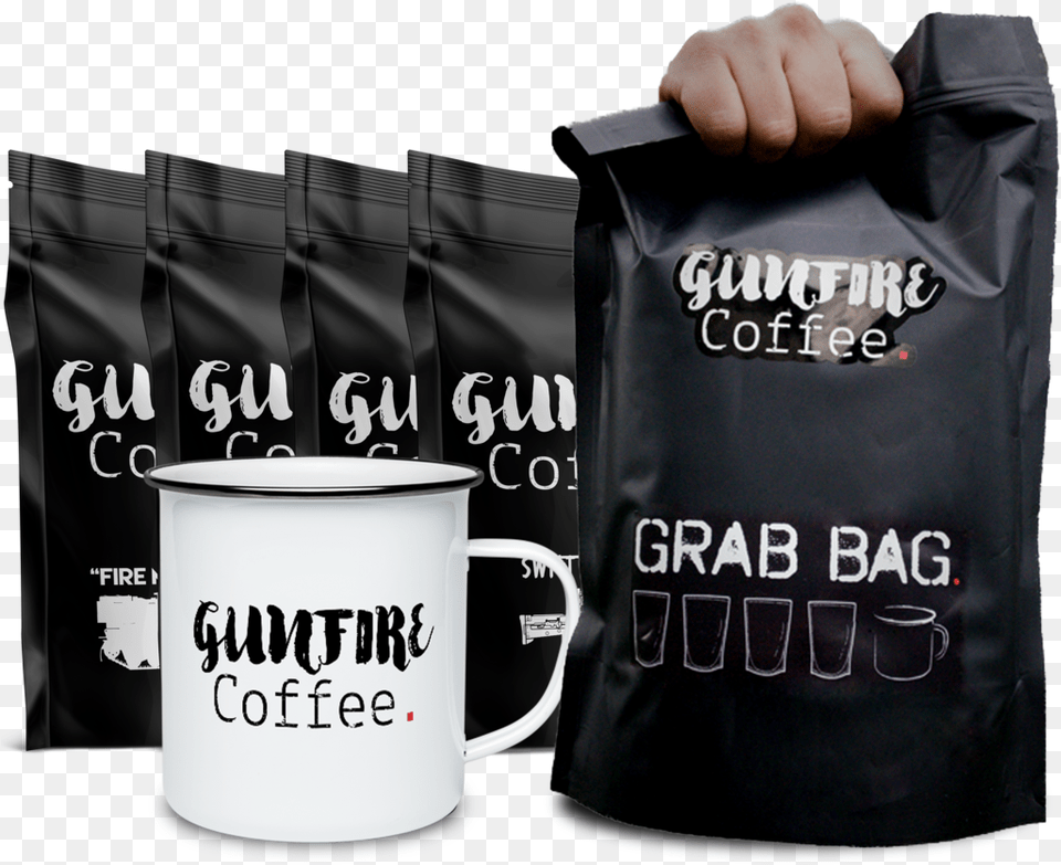Grab Bag Gunfire Coffee Coffee Cup, Tote Bag Free Png Download