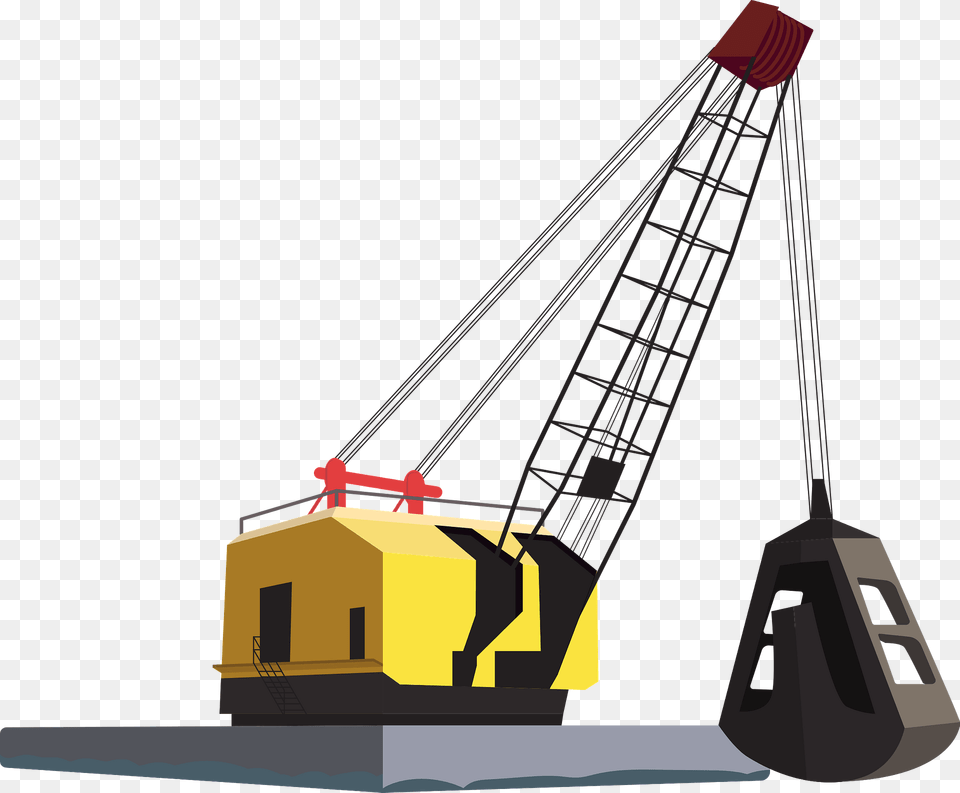 Grab Dredge Clipart, Construction, Construction Crane, Bulldozer, Machine Free Png