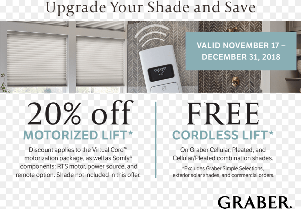 Graber Blinds Winter Promotions Motor Upgrade Promotions, Advertisement, Home Decor, Poster, Indoors Free Png