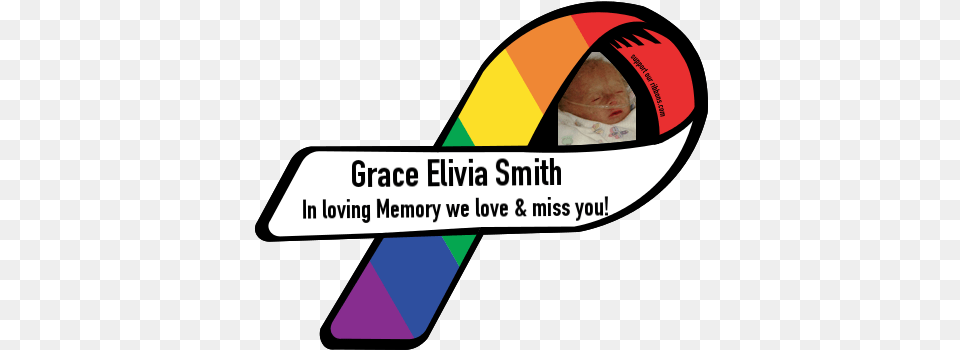 Grace Elivia Smith In Loving Memory We Love Custom Ribbon Pray For Our Military, Baby, Person, Newborn, Face Png Image