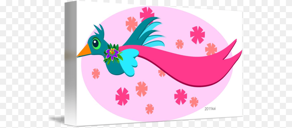 Graceful Bird With A Pink Banner, Art, Envelope, Floral Design, Graphics Png