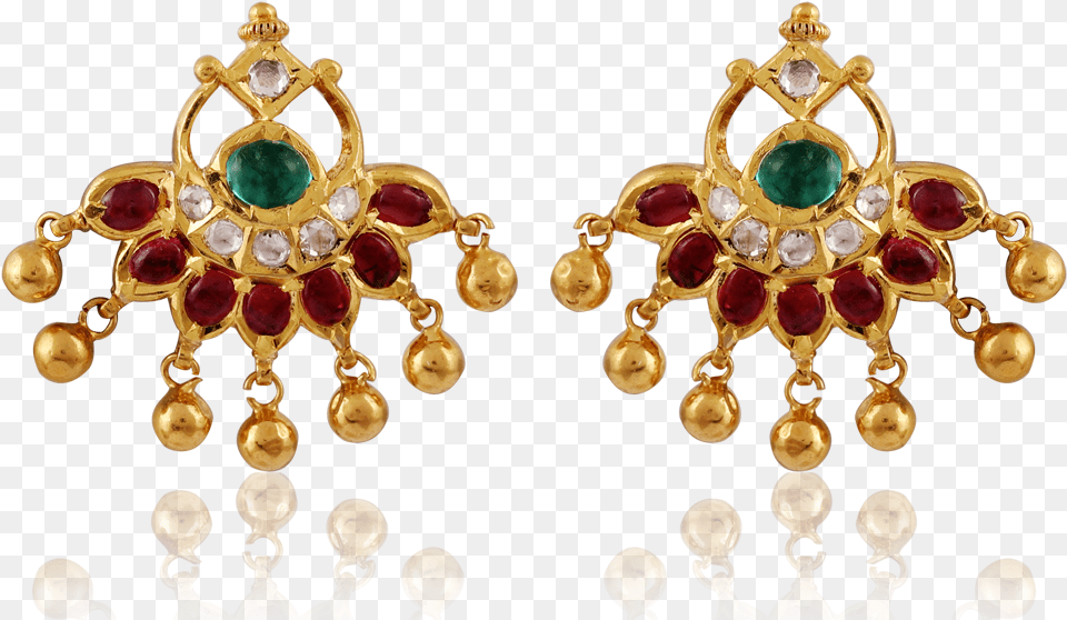 Graceful Ruby Emerald Earrings Earrings, Accessories, Earring, Jewelry, Gold Png